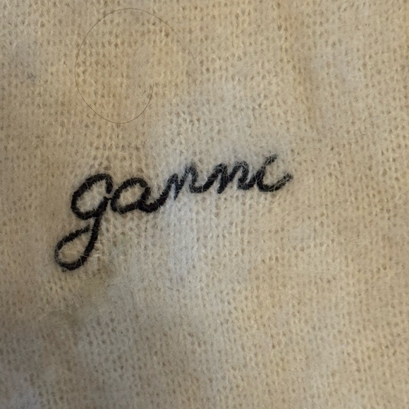 Ganni Alpaca Wool Blend Cream Knit Sweater - Picture 7 of 9